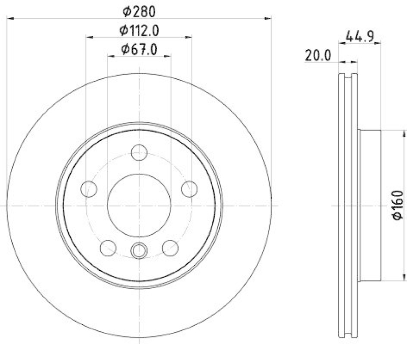 HELLA 8DD 355 132-541 Bremsscheibe