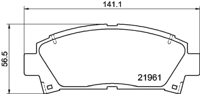 HELLA 8DB 355 016-721 Bremsbelagsatz, Scheibenbremsbelag für TOYOTA