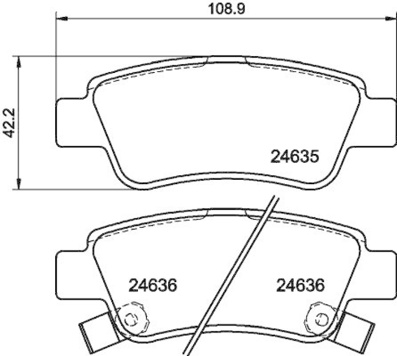 HELLA 8DB 355 013-591 Bremsbelagsatz, Scheibenbremsbelag für HONDA