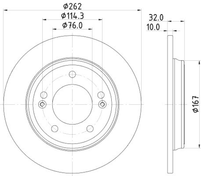 HELLA 8DD 355 132-611 Bremsscheibe