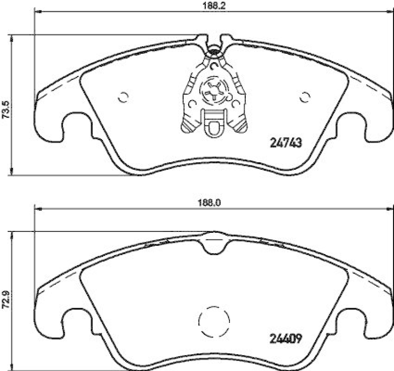 HELLA 8DB 355 013-751 Bremsbelagsatz, Scheibenbremsbelag für AUDI