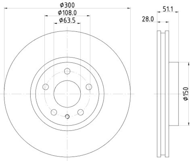 HELLA 8DD 355 123-161 Bremsscheibe