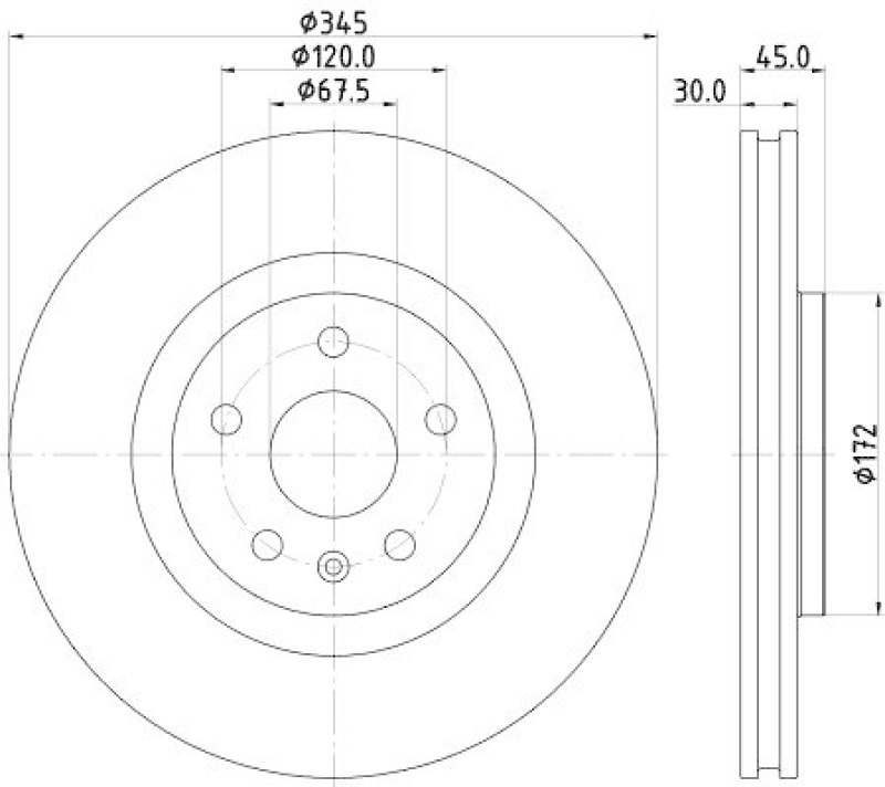 HELLA 8DD 355 132-621 Bremsscheibe