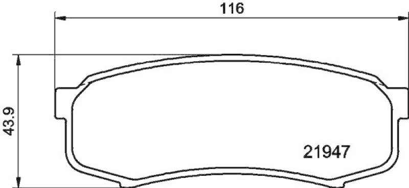 HELLA 8DB 355 016-831 Bremsbelagsatz, Scheibenbremsbelag für TOYOTA/MITSU.