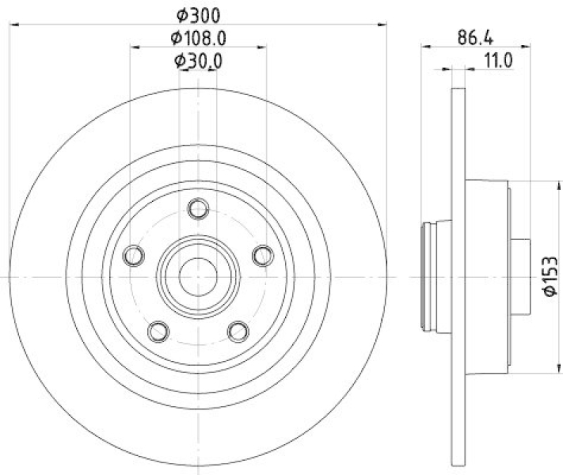 HELLA 8DD 355 123-321 Bremsscheibe für RENAULT