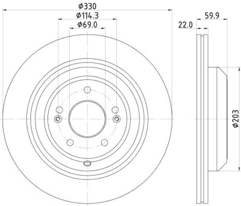 HELLA 8DD 355 132-661 Bremsscheibe