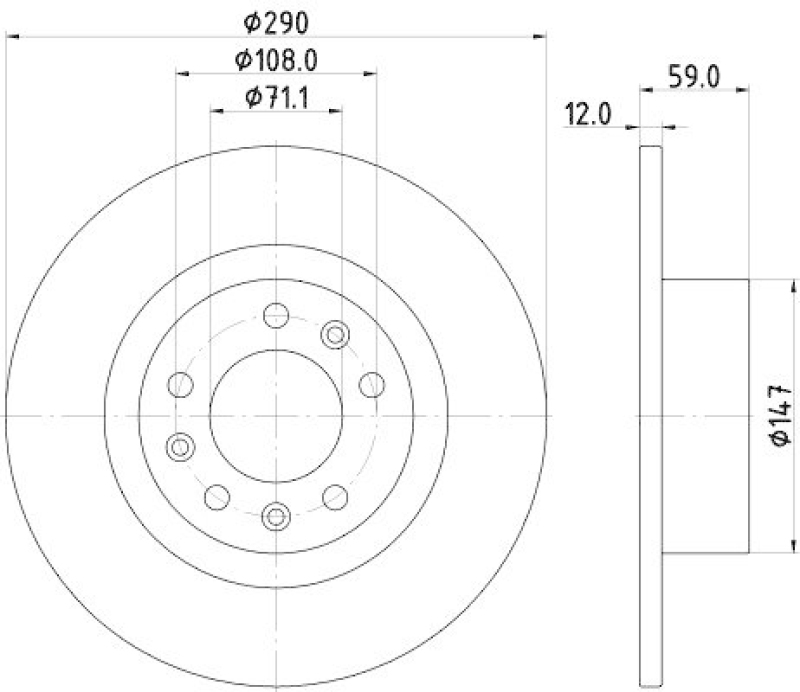 HELLA 8DD 355 132-841 Bremsscheibe