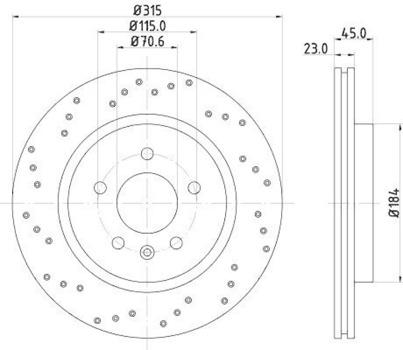 HELLA 8DD 355 126-391 Bremsscheibe