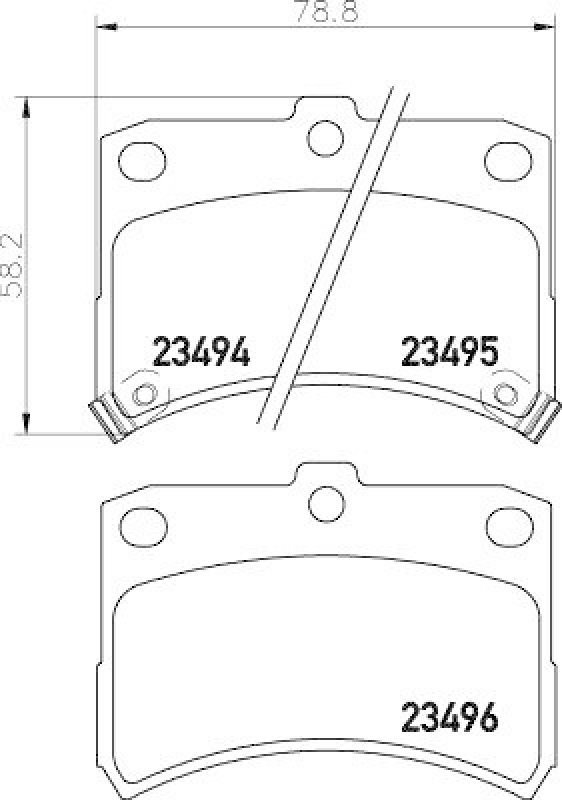 HELLA 8DB 355 017-121 Bremsbelagsatz, Scheibenbremsbelag für DAIHATSU