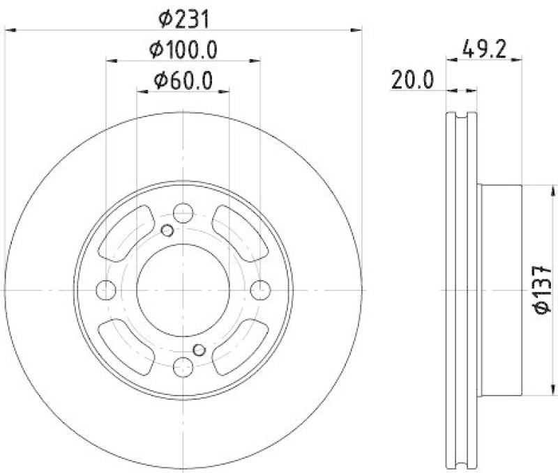 HELLA 8DD 355 132-941 Bremsscheibe