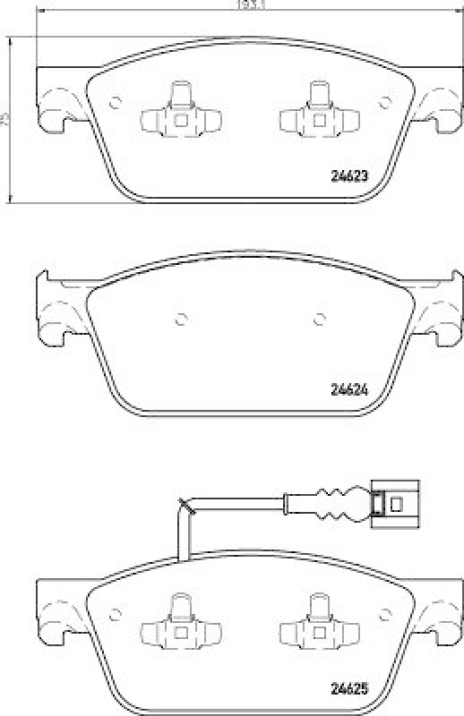 HELLA 8DB 355 014-981 Bremsbelagsatz Scheibenbremse