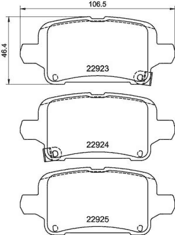 HELLA 8DB 355 037-721 Scheibenbremsbelagsatz