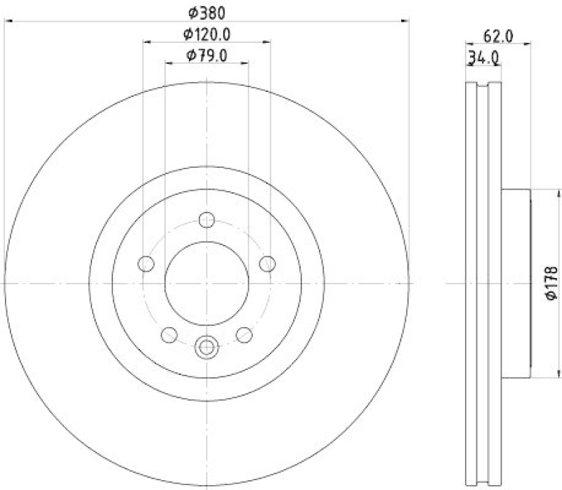 HELLA 8DD 355 132-951 Bremsscheibe