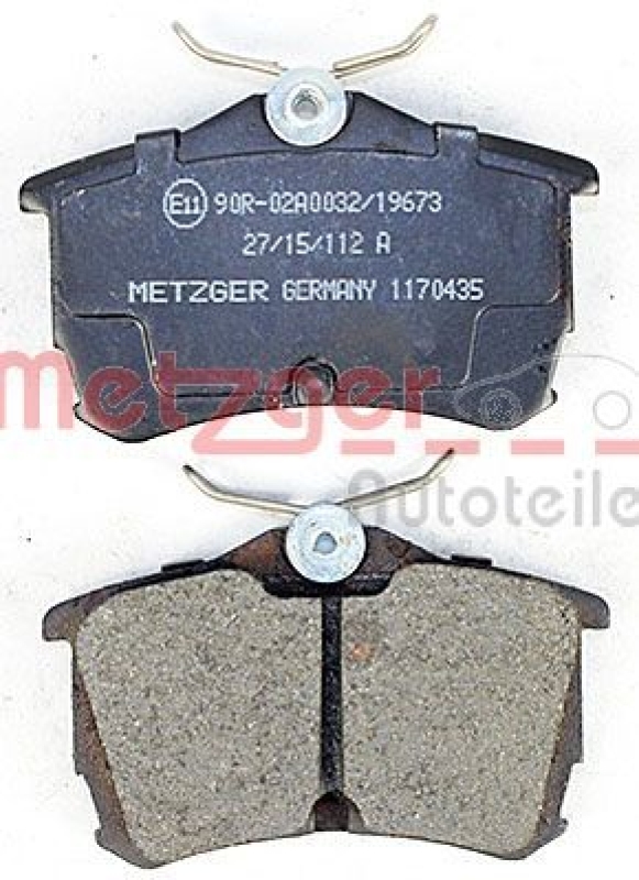 METZGER 1170435 Bremsbelagsatz, Scheibenbremse WVA 23 527