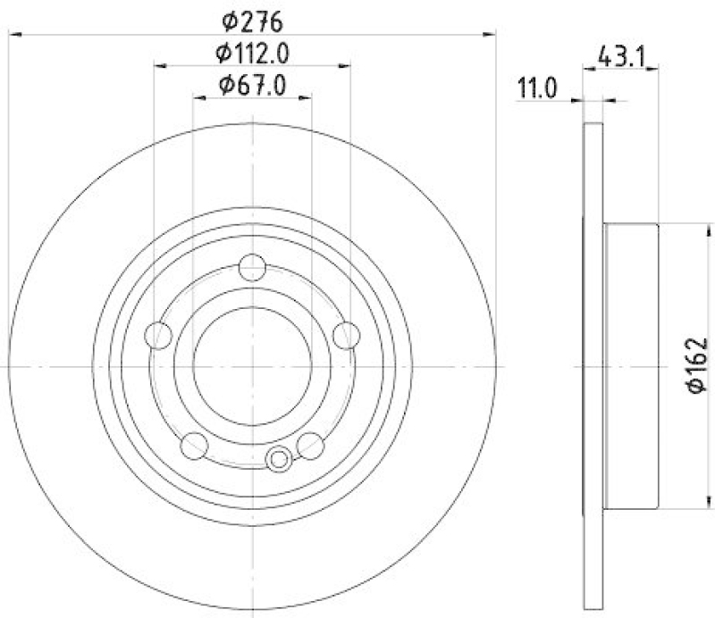 HELLA 8DD 355 133-061 Bremsscheibe