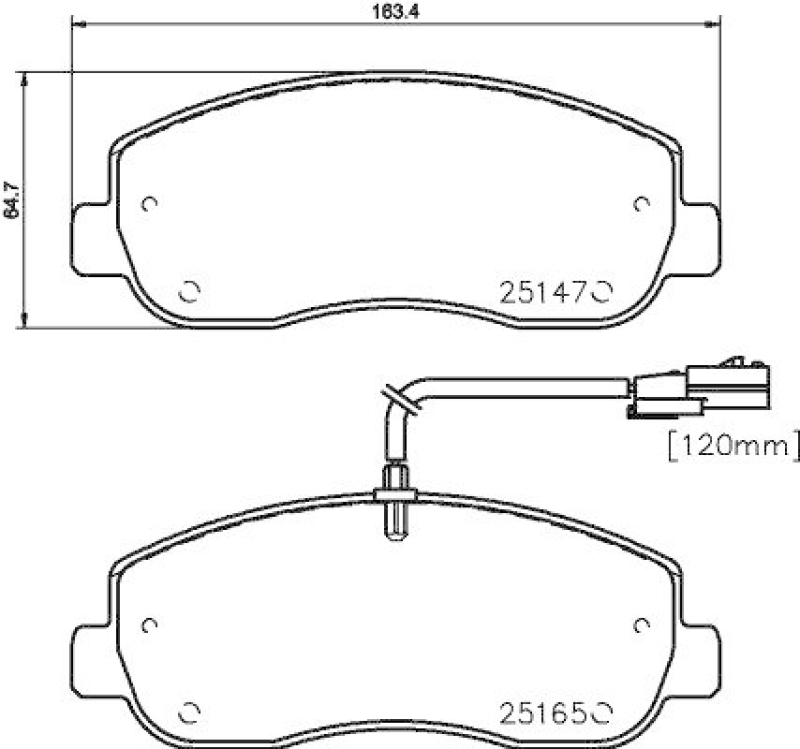 HELLA 8DB 355 015-291 Bremsbelagsatz Scheibenbremse