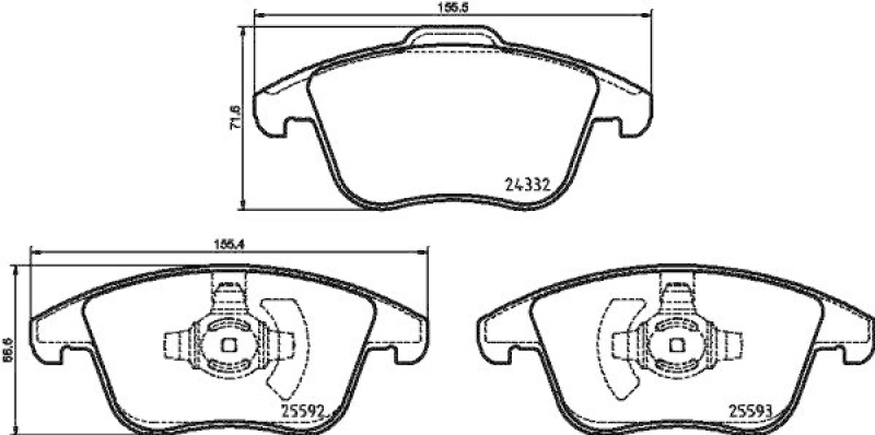 HELLA 8DB 355 037-781 Scheibenbremsbelagsatz