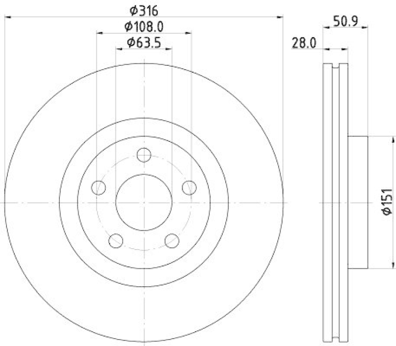 HELLA 8DD 355 133-101 Bremsscheibe