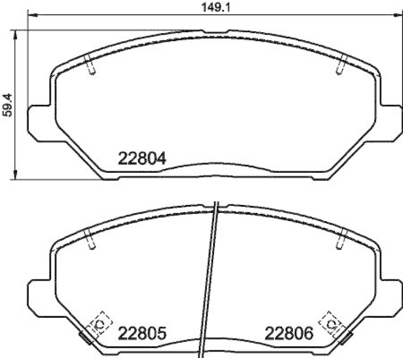 HELLA 8DB 355 037-881 Scheibenbremsbelagsatz