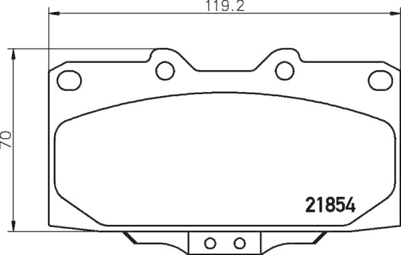 HELLA 8DB 355 017-211 Bremsbelagsatz, Scheibenbremsbelag für NISSAN/SUBARU