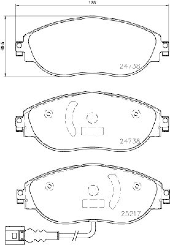 HELLA 8DB 355 015-921 Bremsbelagsatz Scheibenbremse