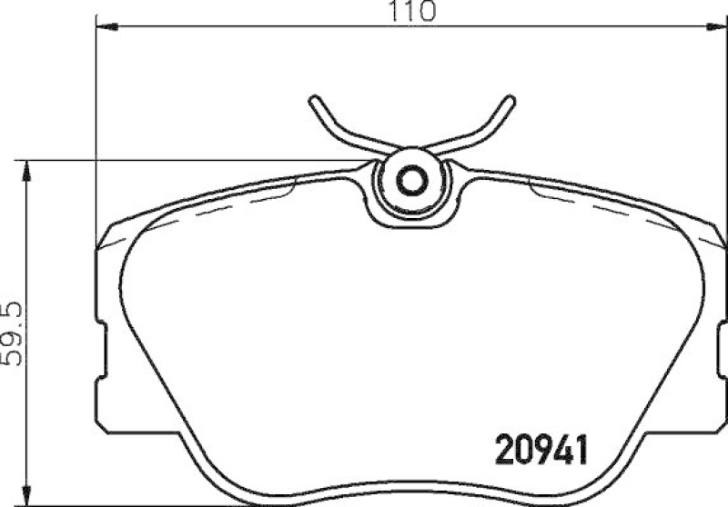 HELLA 8DB 355 017-601 Bremsbelagsatz, Scheibenbremsbelag für MB