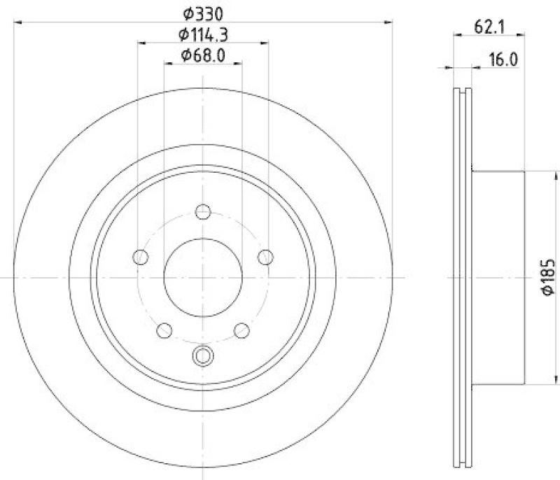 HELLA 8DD 355 133-291 Bremsscheibe