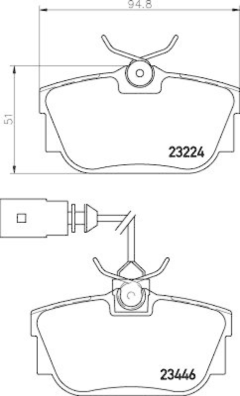 HELLA 8DB 355 018-591 Bremsbelagsatz Scheibenbremse