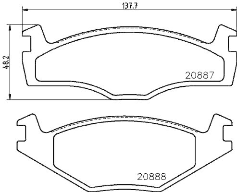 HELLA 8DB 355 017-521 Bremsbelagsatz, Scheibenbremsbelag für VW/SEAT