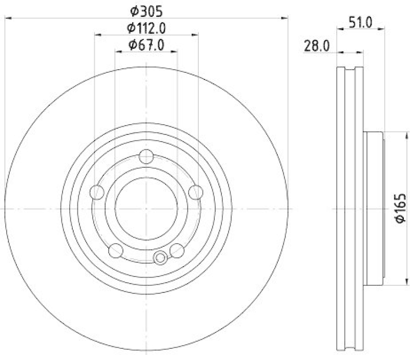 HELLA 8DD 355 133-371 Bremsscheibe