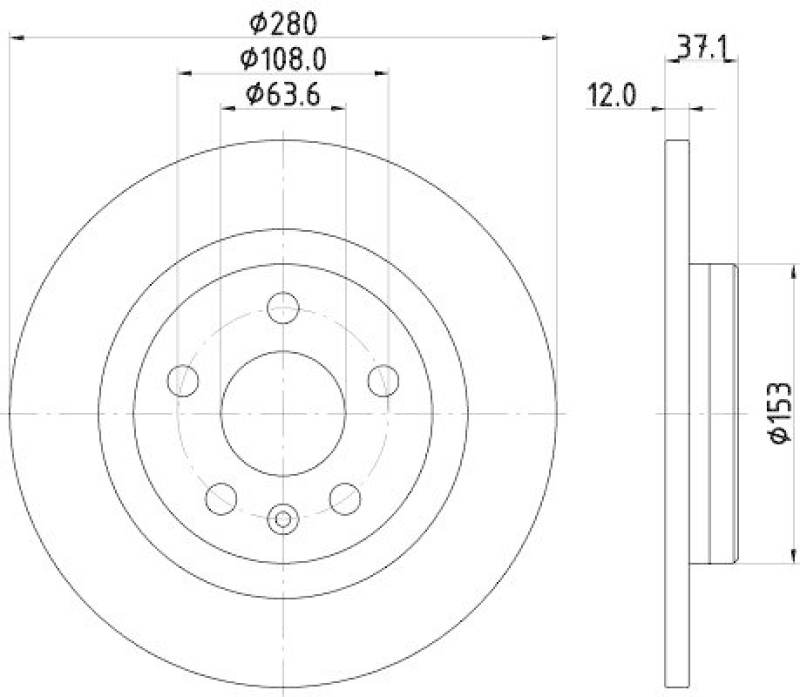 HELLA 8DD 355 133-411 Bremsscheibe