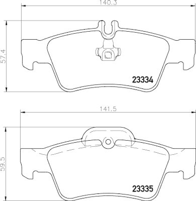 HELLA 8DB 355 018-751 Bremsbelagsatz, Scheibenbremsbelag für MB