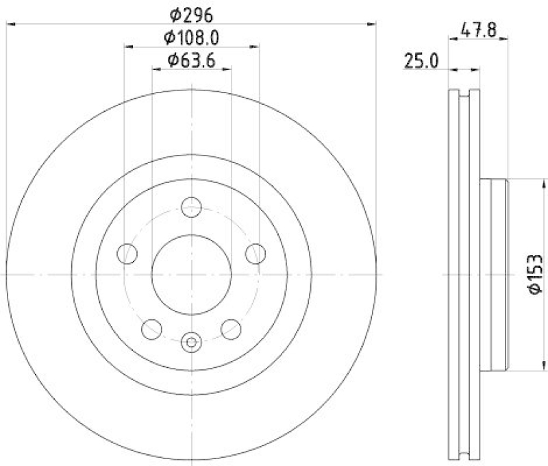 HELLA 8DD 355 133-441 Bremsscheibe