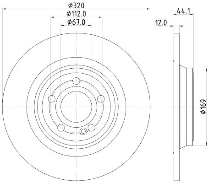 HELLA 8DD 355 133-451 Bremsscheibe