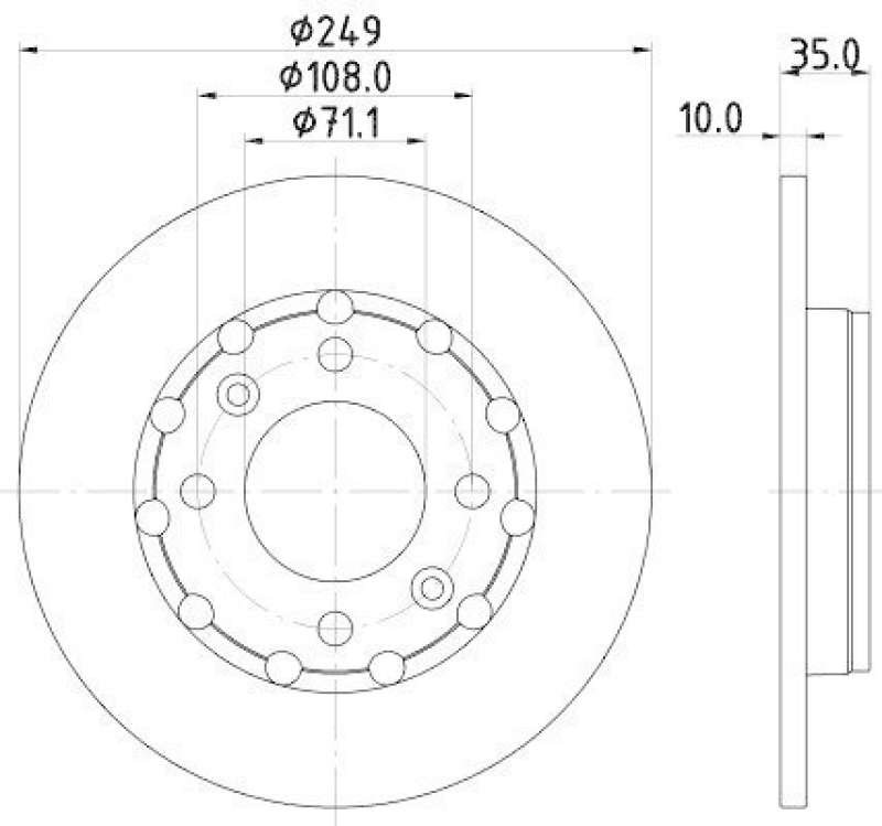 HELLA 8DD 355 133-571 Bremsscheibe