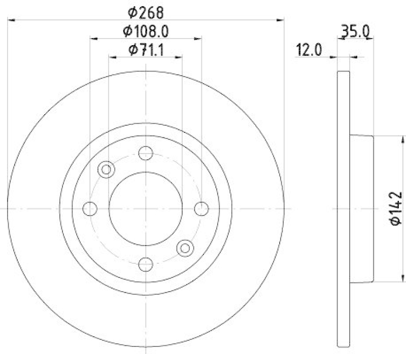 HELLA 8DD 355 133-691 Bremsscheibe