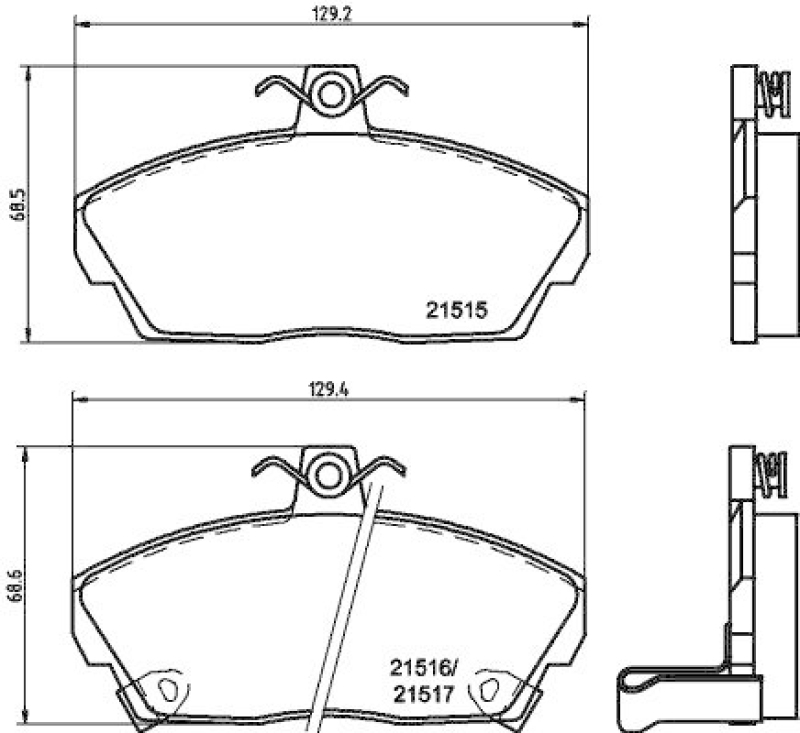 HELLA 8DB 355 018-031 Bremsbelagsatz, Scheibenbremsbelag für HONDA/ROVER/MG