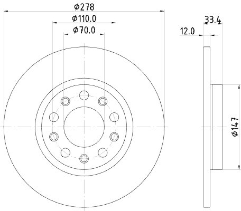 HELLA 8DD 355 133-721 Bremsscheibe