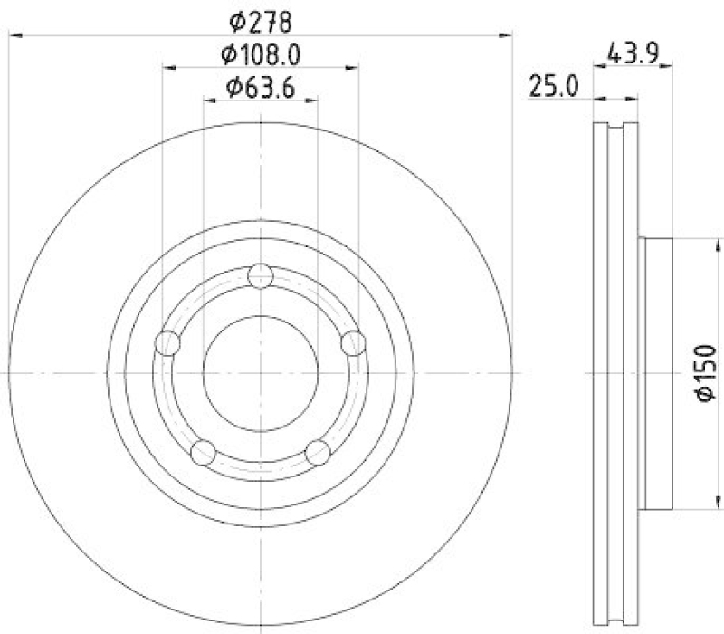 HELLA 8DD 355 133-771 Bremsscheibe