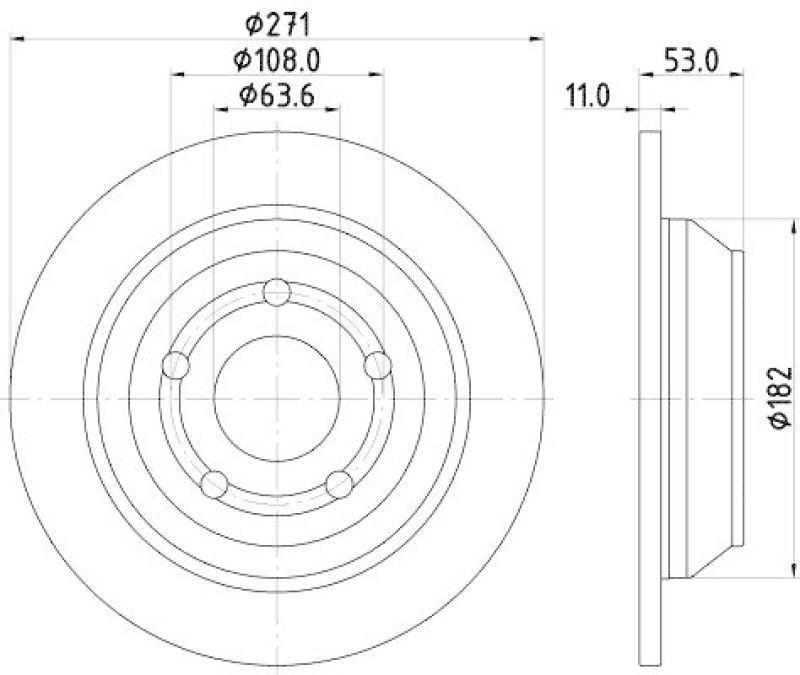 HELLA 8DD 355 133-781 Bremsscheibe