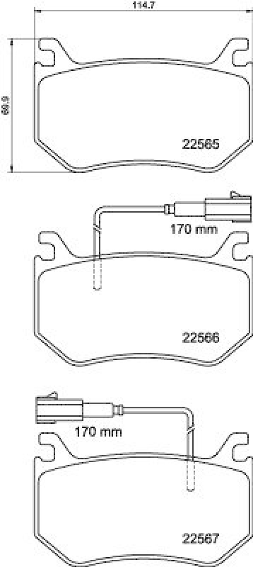 HELLA 8DB 355 039-031 Scheibenbremsbelagsatz