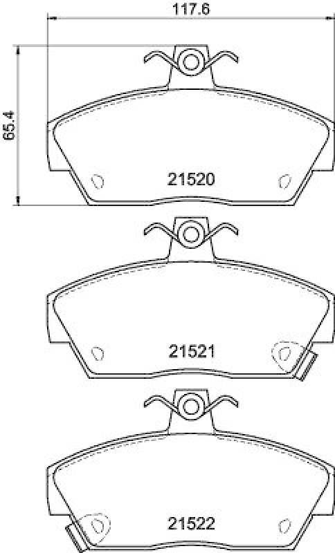 HELLA 8DB 355 018-161 Bremsbelagsatz, Scheibenbremsbelag für ROVER