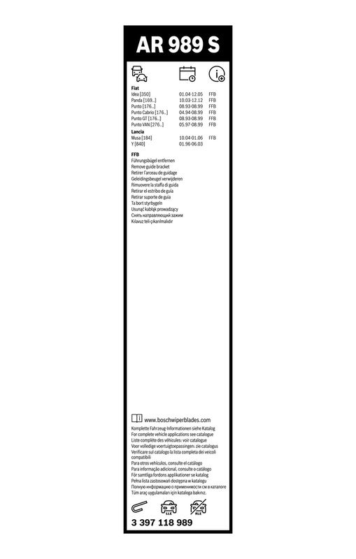 BOSCH 3 397 118 989 Wischblatt AR989S Aerotwin Retrofit Scheibenwischer 575/400 mm