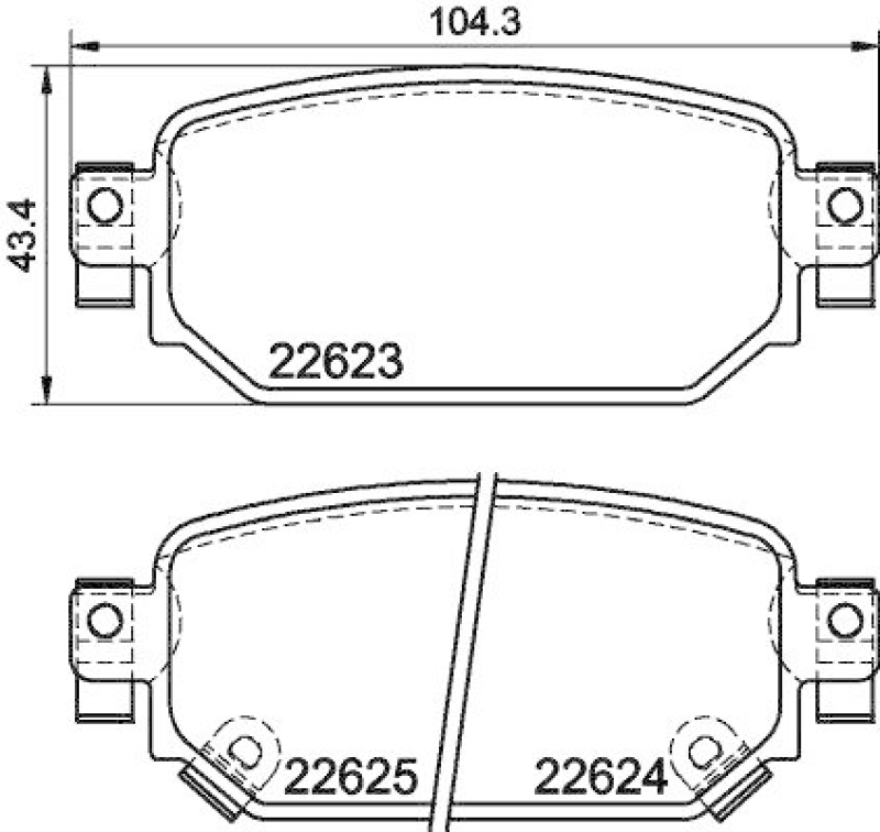 HELLA 8DB 355 039-141 Scheibenbremsbelagsatz