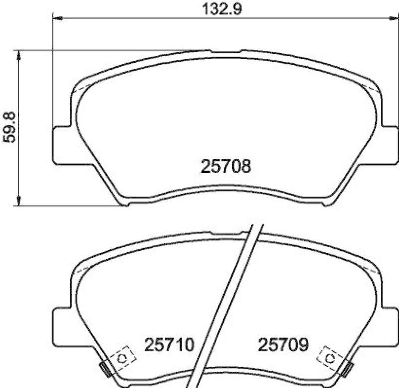 HELLA 8DB 355 021-781 Bremsbelagsatz, Scheibenbremsbelag für HYUNDAI