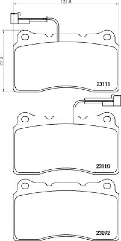 HELLA 8DB 355 018-361 Bremsbelagsatz, Scheibenbremsbelag für ALFA/LANCIA/VOLVO