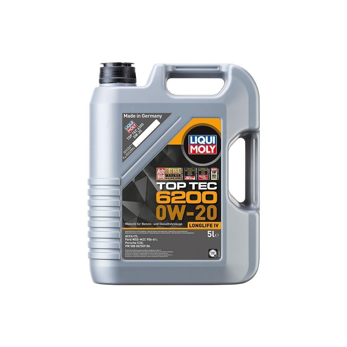 LIQUI MOLY 20781 Motoröl Top Tec 6200 0W-20 Kanister 5 L