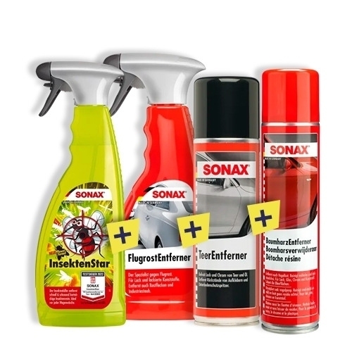 SONAX Lackpflege Set (Insektenstar, Baumharz-/Teer-/Rostentferner)