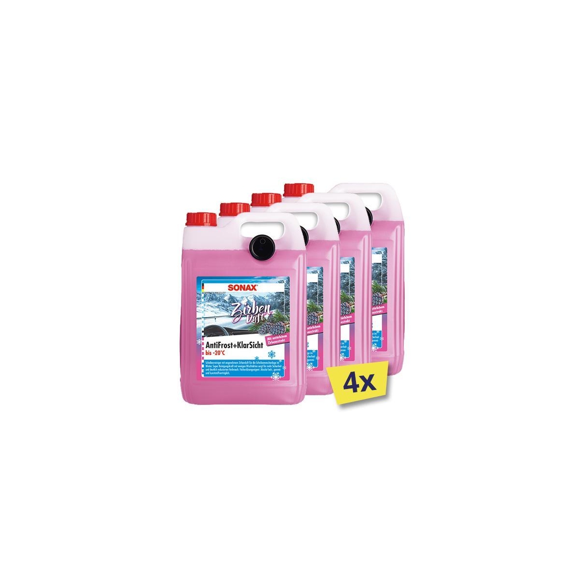 4x SONAX 01315000 Antifrost + Klarsicht bis -20°C Zirbe 5L