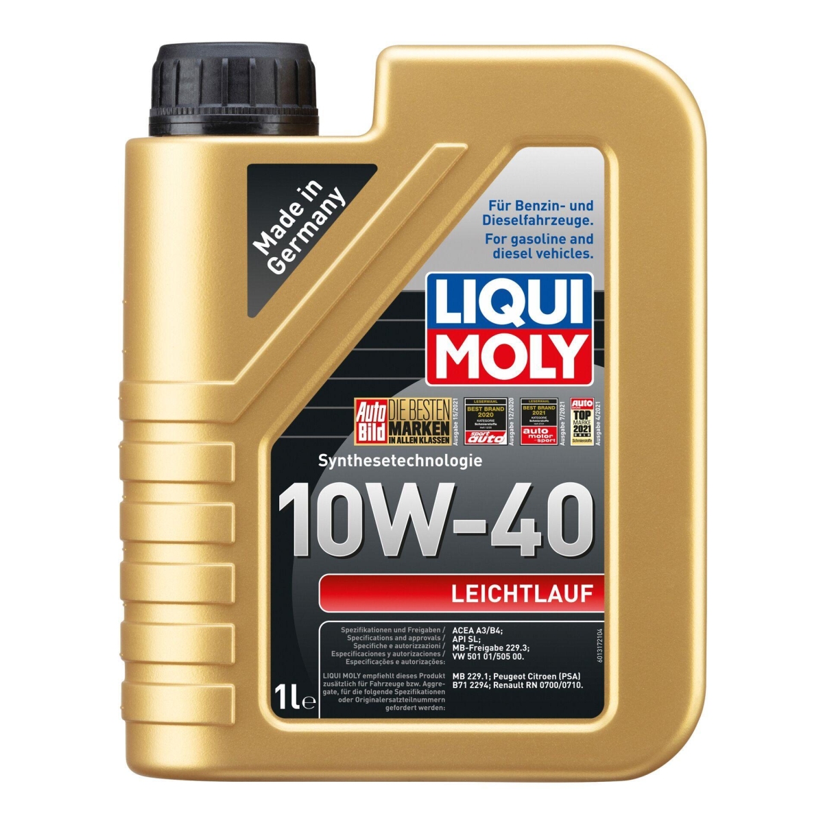 LIQUI MOLY 1317 Motoröl Leichtlauf 10W-40 Kanister 1 L